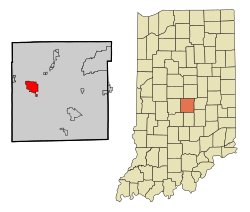 Marion County Indiana Incorporated and Unincorporated areas Speedway Highlighted